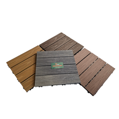 300 × 300 × 20 mm DIY Interlocking WPC Deck Tile – 3D Wood‑Grain Face