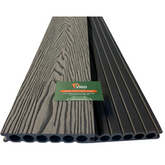 3 m Deep 3D-Embossed WPC Decking Board — Ash Grey (140 × 25 mm)