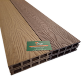 3 m 140 × 25 mm Square‑Hollow WPC Composite Decking Board – 3D Wood‑Grain (Single‑Sided)