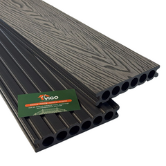3 m Deep 3D-Embossed WPC Decking Board — Ash Grey (140 × 25 mm)