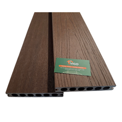 3 m 138 × 23 mm Co‑Extruded Round‑Hollow WPC Composite Decking Board – 3D Wood‑Grain