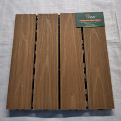 300 × 300 × 20 mm DIY Interlocking WPC Deck Tile – 3D Wood‑Grain Face