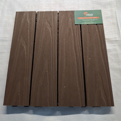 300 × 300 × 20 mm DIY Interlocking WPC Deck Tile – 3D Wood‑Grain Face