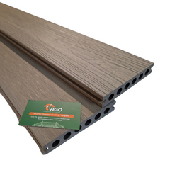 3 m 138 × 23 mm Co‑Extruded Round‑Hollow WPC Composite Decking Board – 3D Wood‑Grain