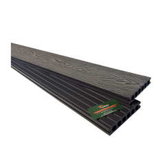 3 m Deep 3D-Embossed WPC Decking Board — Ash Grey (140 × 25 mm)