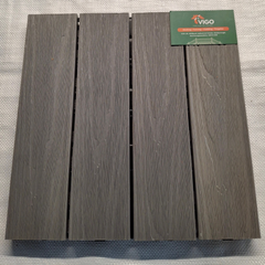 300 × 300 × 20 mm DIY Interlocking WPC Deck Tile – 3D Wood‑Grain Face