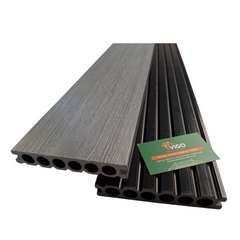 3 m 140 × 25 mm Single‑Sided Extruded Round‑Hollow WPC Composite Decking Board – 3D Wood‑Grain