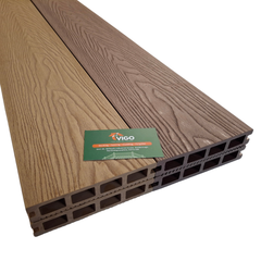 3 m 140 × 25 mm Square‑Hollow WPC Composite Decking Board – 3D Wood‑Grain (Single‑Sided)