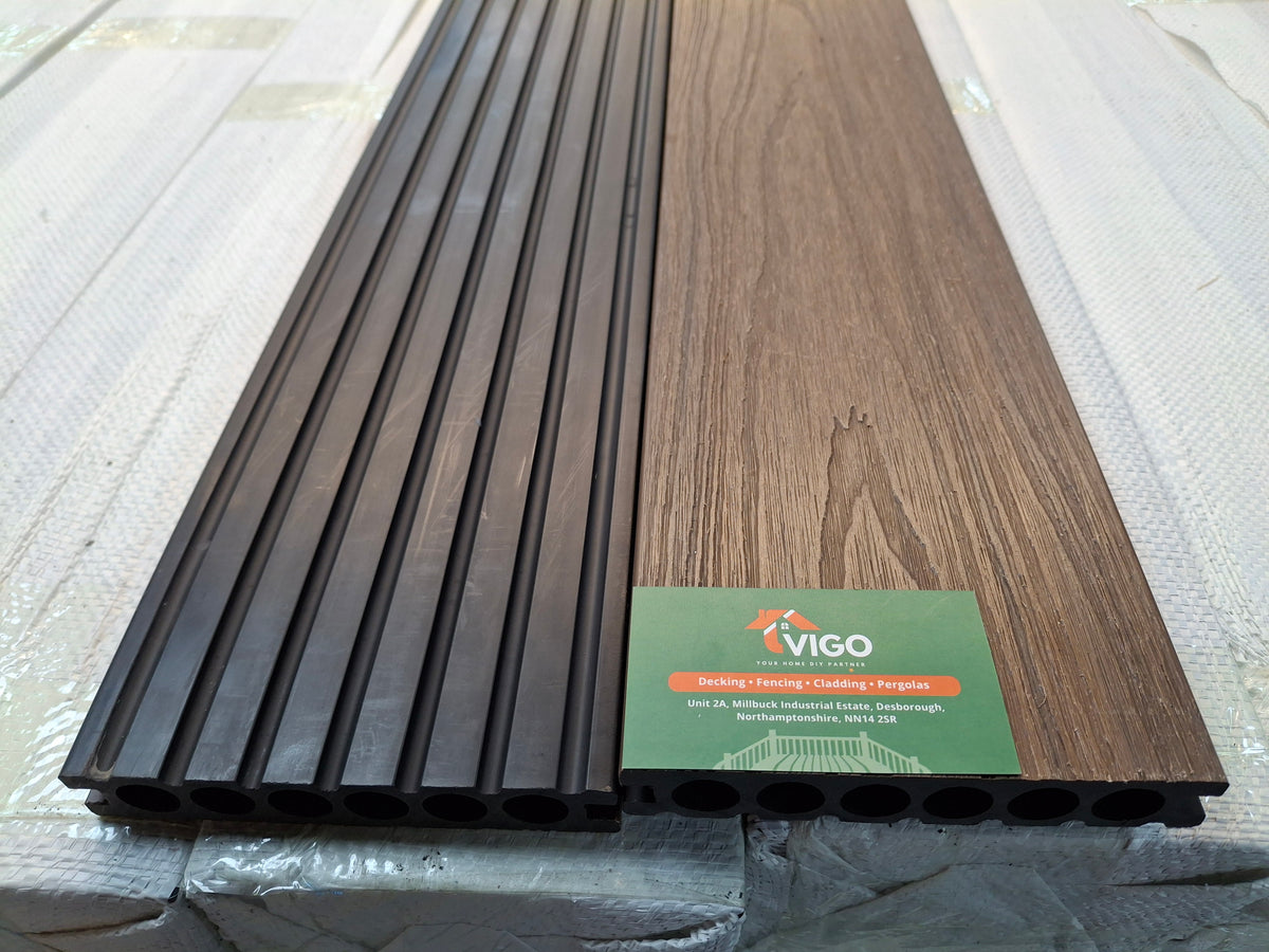 WPC Composite Decking Boards – Chestnut | 140mm x 23mm x 3m | Vigo Home