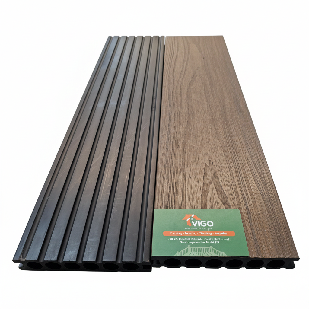 WPC Composite Decking Boards – Chestnut (140mm x 23mm x 3m)