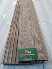 WPC Composite Decking Boards – Off White 3D | B Series | 140mm x 25mm x 3m | Vigo Home