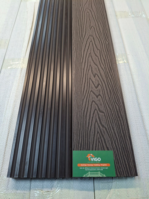 3D WPC Composite Decking Boards B – Dark Coffee (140mm x 25mm x 3m)