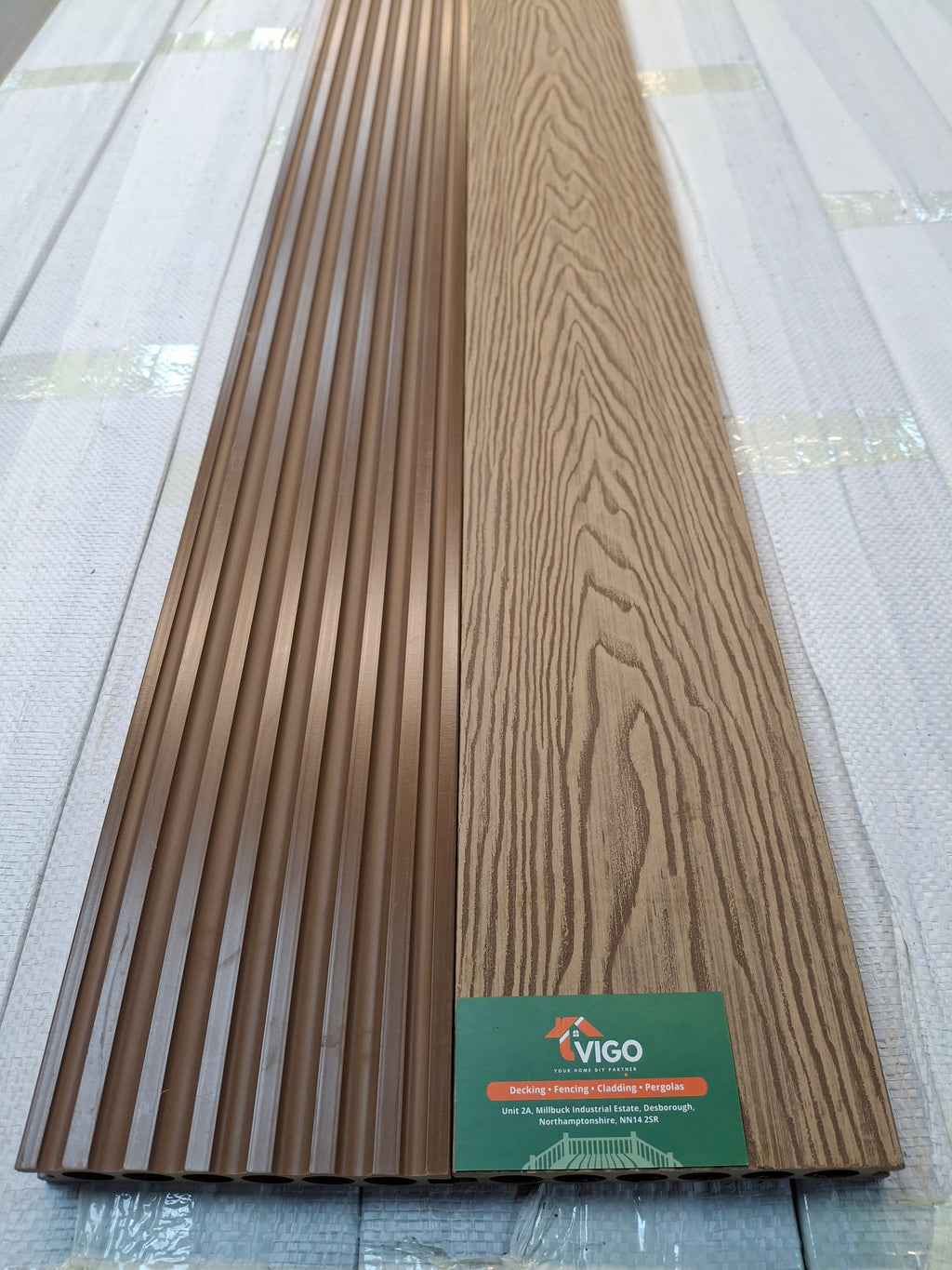 3D WPC Composite Decking Boards B – Teak (140mm x 25mm x 3m)