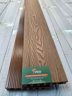 3D WPC Composite Decking Boards – Champagne | Round Hollow Embossed C (140mm x 25mm x 3m)