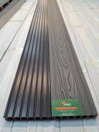 3D WPC Composite Decking Boards – Grey | Round Hollow Embossed C (140mm x 25mm x 3m)