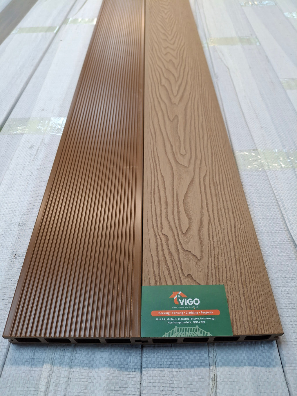 3D WPC Composite Decking Boards – Teak | Square Hollow (140mm x 25mm x 3m)