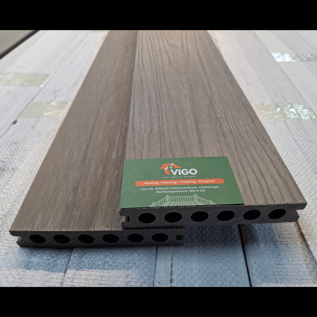 WPC Composite Decking Boards – Ancient Wood | Double-Sided Gen 2 (138mm x 23mm x 3m)