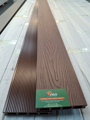 WPC Composite Decking Boards – Coffee 3D | Square Hollow | 140mm x 25mm x 3m | Vigo Home