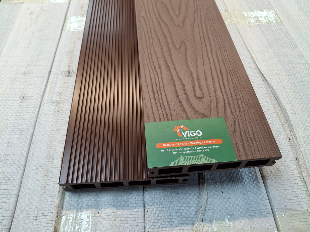 3D WPC Composite Decking Boards – Coffee | Square Hollow (140mm x 25mm x 3m)