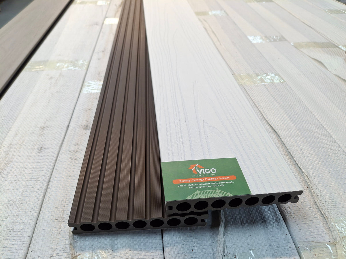 WPC Composite Decking Boards – White | Gen 2 | 148mm x 23mm x 3m | Vigo Home