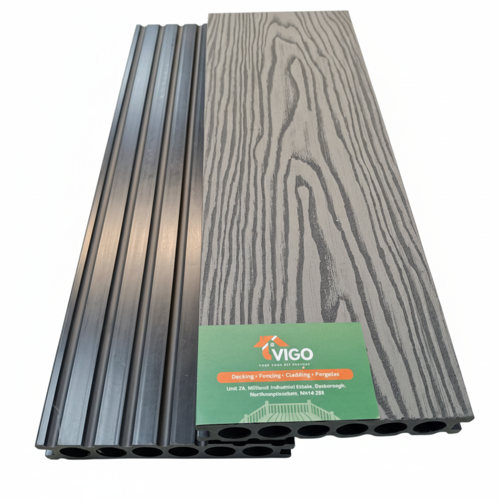 WPC Composite Decking Boards – Grey 3D | B Series | 140mm x 25mm x 3m | Vigo Home