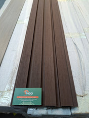 WPC Fluted Wall Cladding Panels – Coffee | Gen 2 | Colour-Matched Gaps | 219mm x 26mm x 3m | Vigo Home