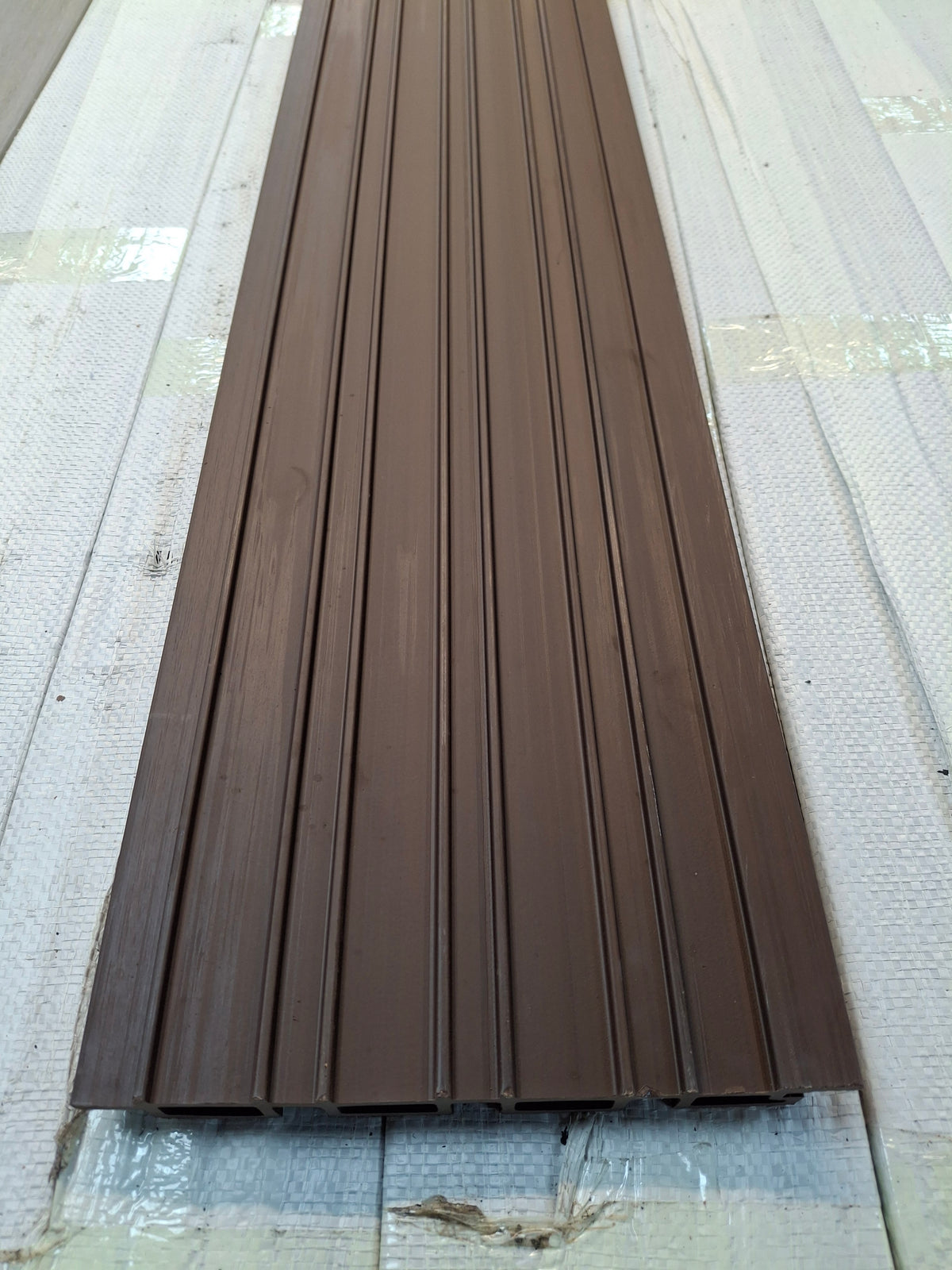 WPC Fluted Wall Cladding Panels – Coffee | Gen 2 | Colour-Matched Gaps | 219mm x 26mm x 3m | Vigo Home