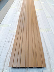 WPC Fluted Wall Cladding Panels – Teak | Gen 2 | Colour-Matched Gaps | 219mm x 26mm x 3m | Vigo Home