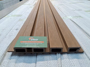 WPC Fluted Wall Cladding Panels – Teak | Gen 2 | Colour-Matched Gaps | 219mm x 26mm x 3m | Vigo Home