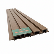 WPC Fluted Wall Cladding Panels – Teak | Gen 2 | Colour-Matched Gaps | 219mm x 26mm x 3m | Vigo Home