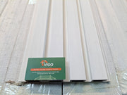 WPC Fluted Wall Cladding Panels – White | Gen 2 | Colour-Matched Gaps | 219mm x 26mm x 3m | Vigo Home