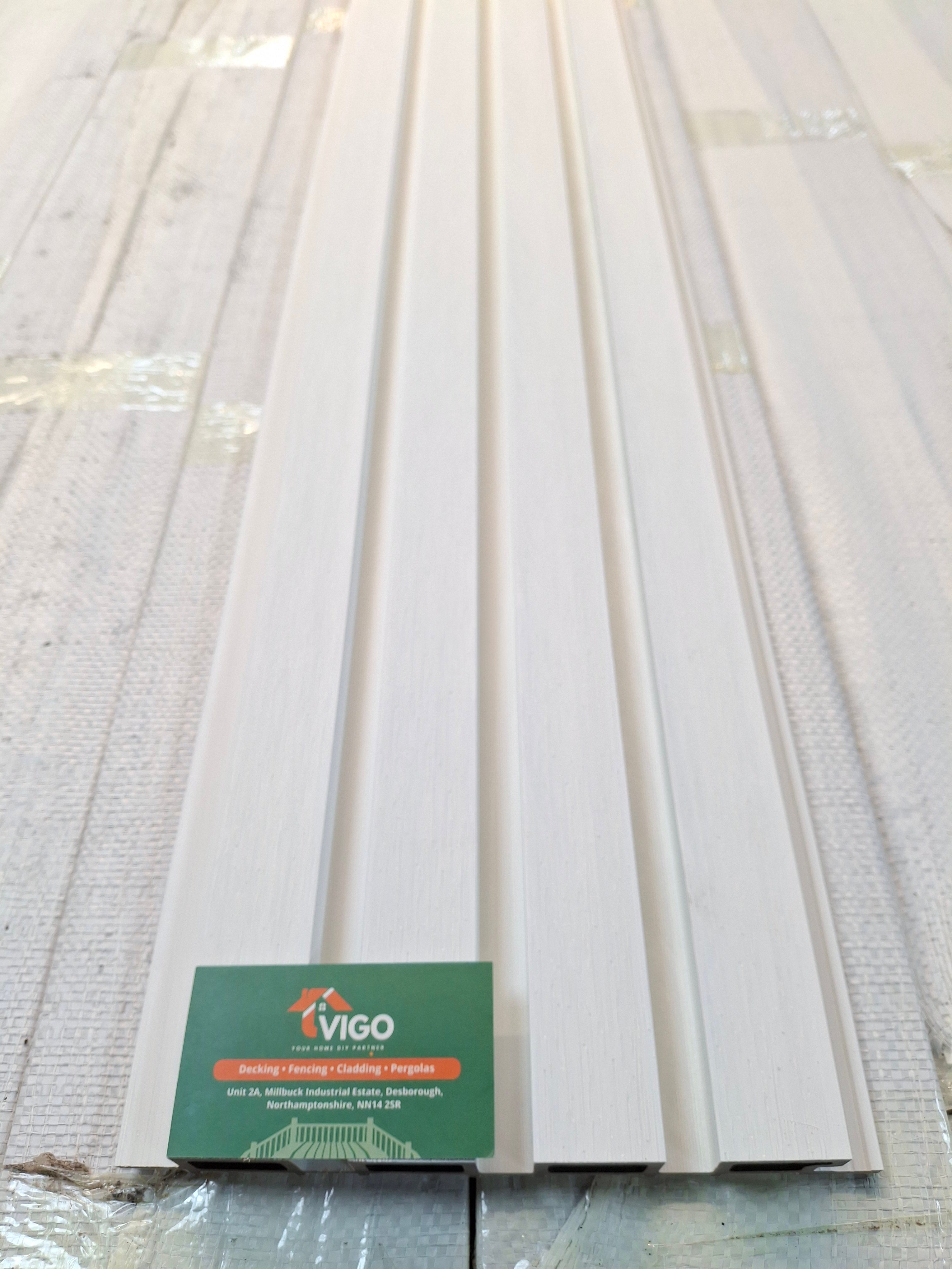 WPC Fluted Wall Cladding Panels – White | Gen 2 (219mm x 26mm x 3m)