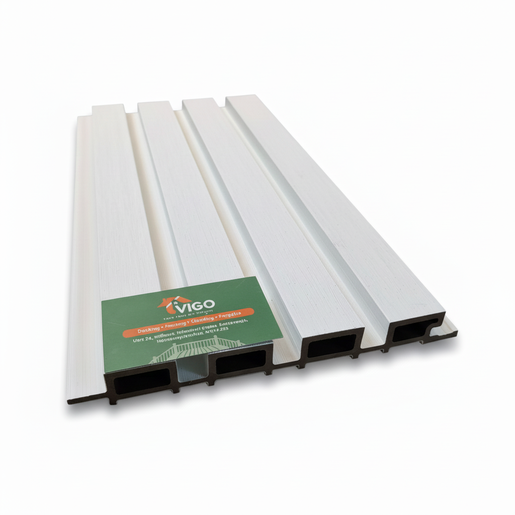 WPC Fluted Wall Cladding Panels – White | Gen 2 (219mm x 26mm x 3m)