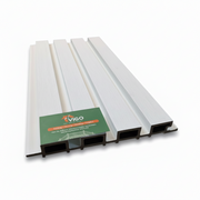 WPC Fluted Wall Cladding Panels – White | Gen 2 | Colour-Matched Gaps | 219mm x 26mm x 3m | Vigo Home
