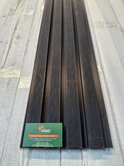 WPC Fluted Wall Cladding Panels – Black | Gen 2 | Colour-Matched Gaps | 219mm x 26mm x 3m | Vigo Home