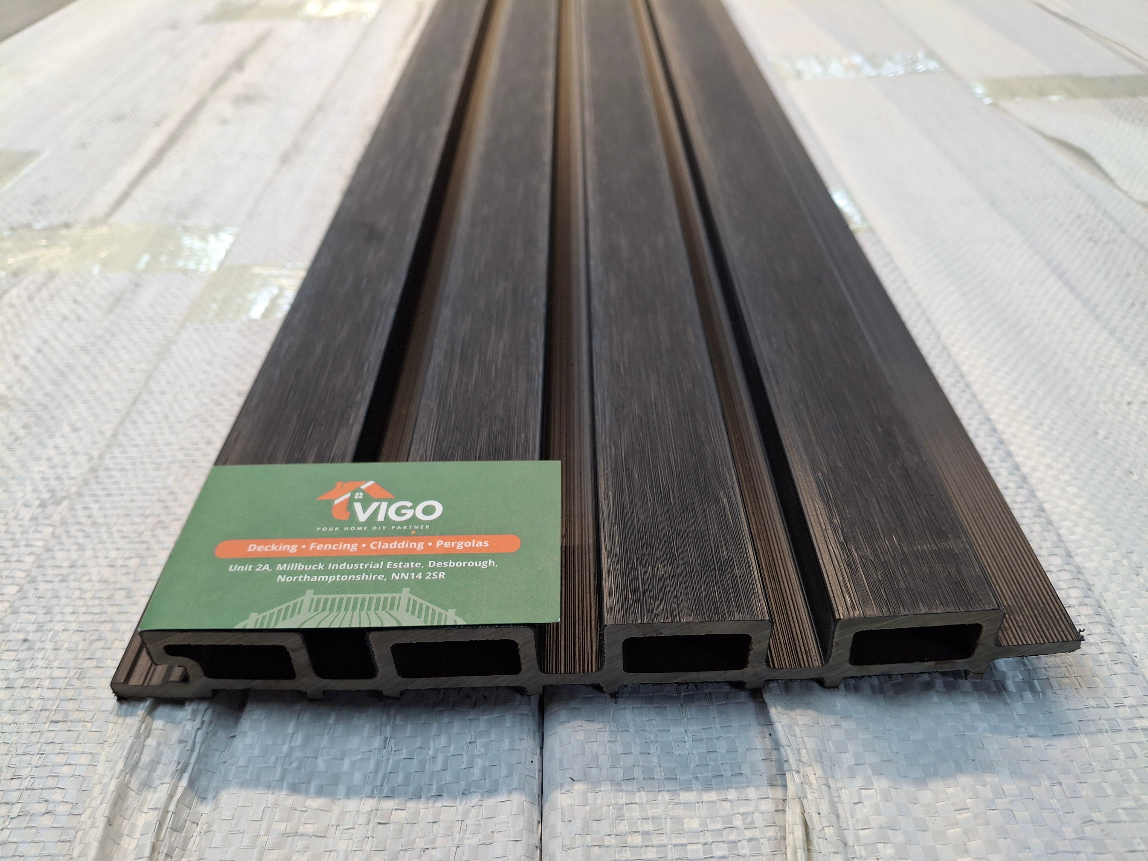 WPC Fluted Wall Cladding Panels – Black | Gen 2 (219mm x 26mm x 3m)