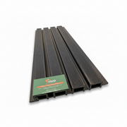 WPC Fluted Wall Cladding Panels – Black | Gen 2 | Colour-Matched Gaps | 219mm x 26mm x 3m | Vigo Home