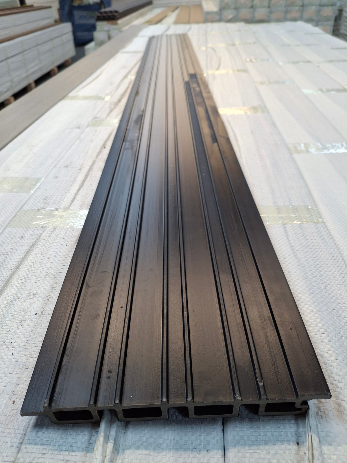 WPC Fluted Wall Cladding Panels – Black | Gen 2 | Colour-Matched Gaps | 219mm x 26mm x 3m | Vigo Home