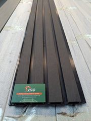 WPC Fluted Wall Cladding Panels – Black | Gen 1 | Black Shadow Gaps | 219mm x 26mm x 2.9m | Vigo Home