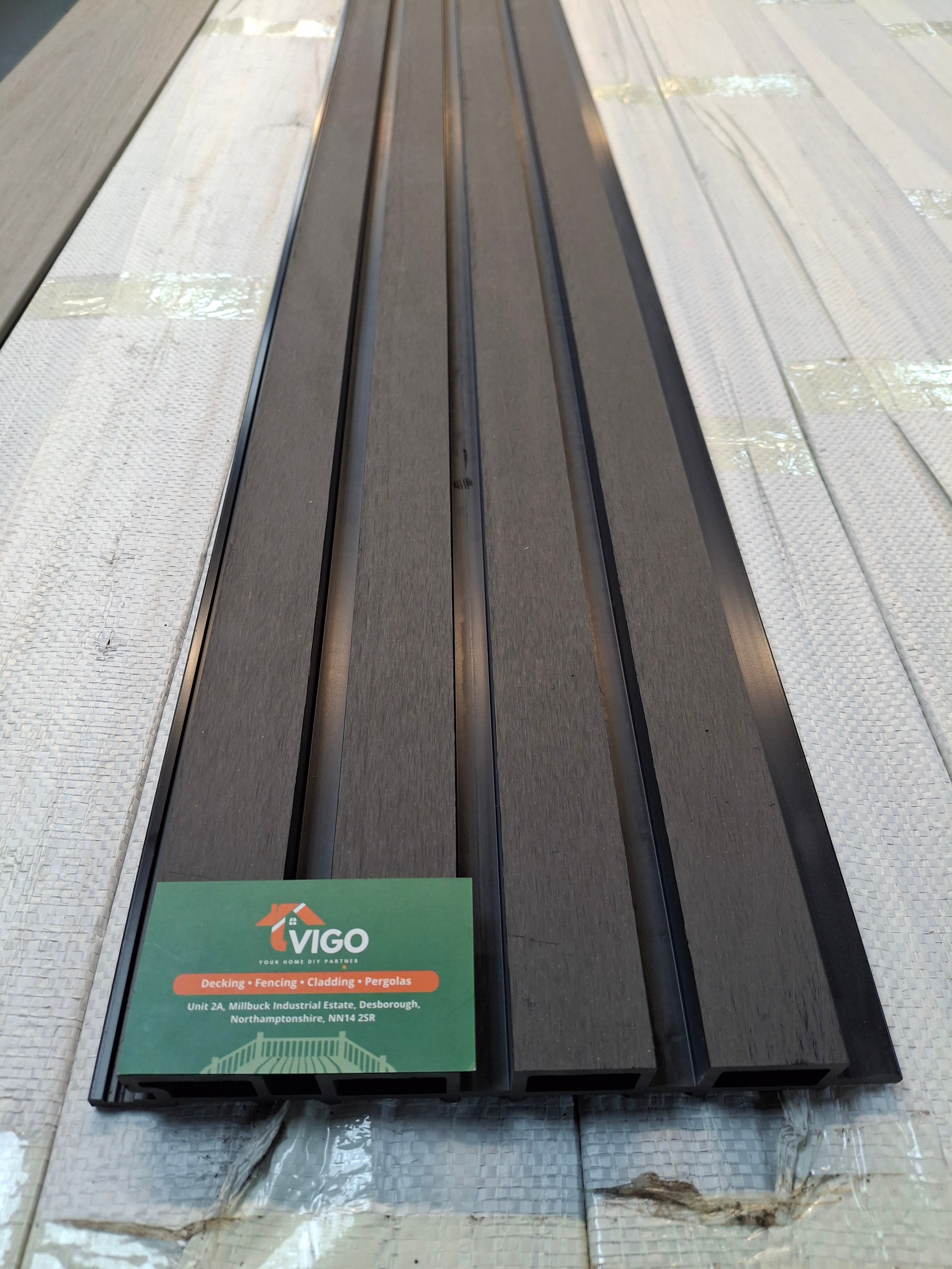 WPC Fluted Wall Cladding Panels – Black | Gen 1 (219mm x 26mm x 3m)