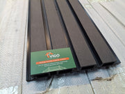 WPC Fluted Wall Cladding Panels – Black | Gen 1 | Black Shadow Gaps | 219mm x 26mm x 2.9m | Vigo Home