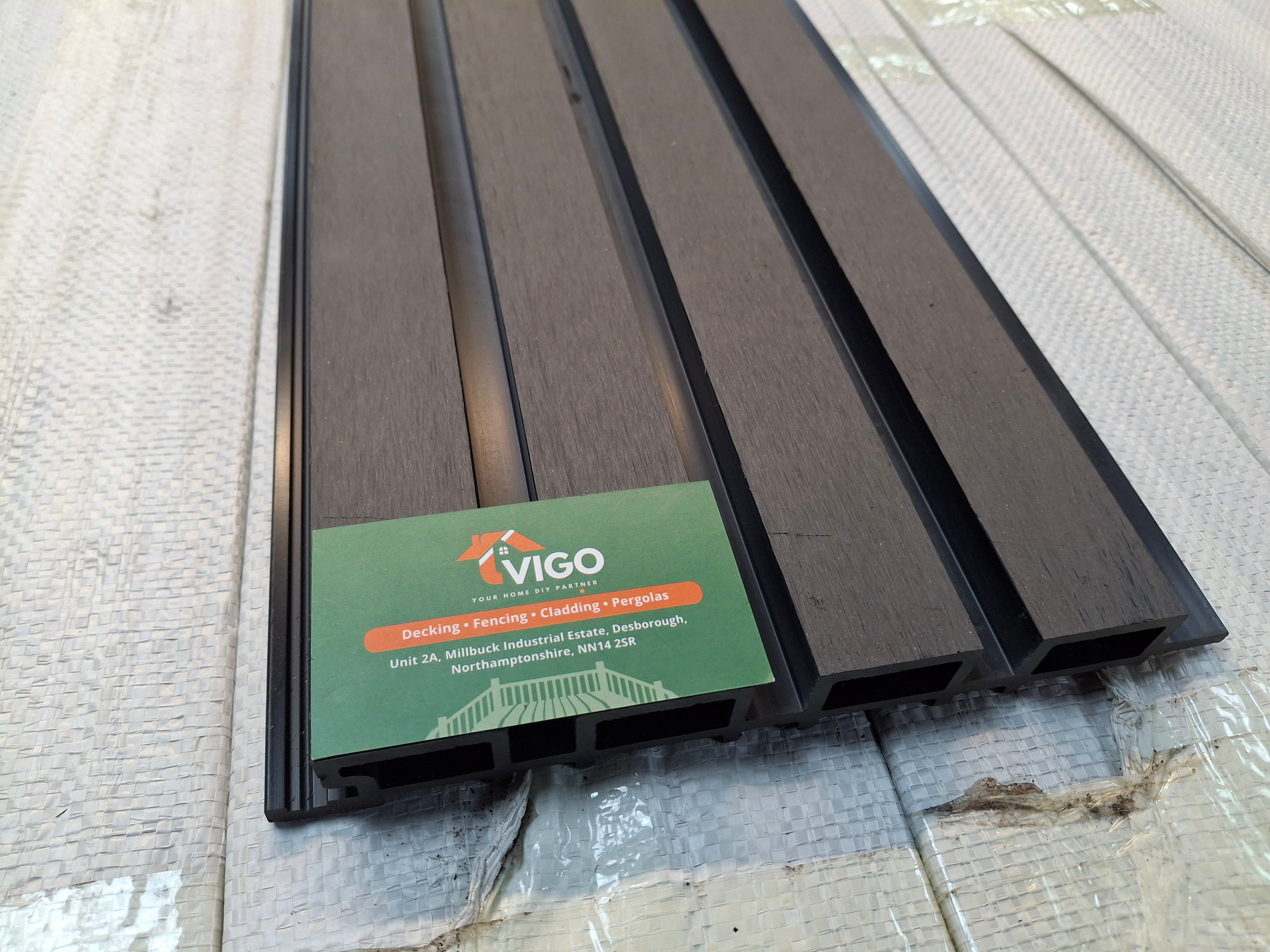 WPC Fluted Wall Cladding Panels – Black | Gen 1 (219mm x 26mm x 3m)