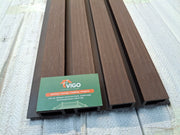 WPC Fluted Wall Cladding Panels – Coffee | Gen 1 | Black Shadow Gaps | 219mm x 26mm x 3m | Vigo Home