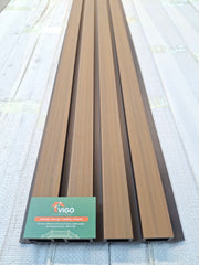 WPC Fluted Wall Cladding Panels – Teak | Gen 1 | Black Shadow Gaps | 219mm x 26mm x 3m | Vigo Home