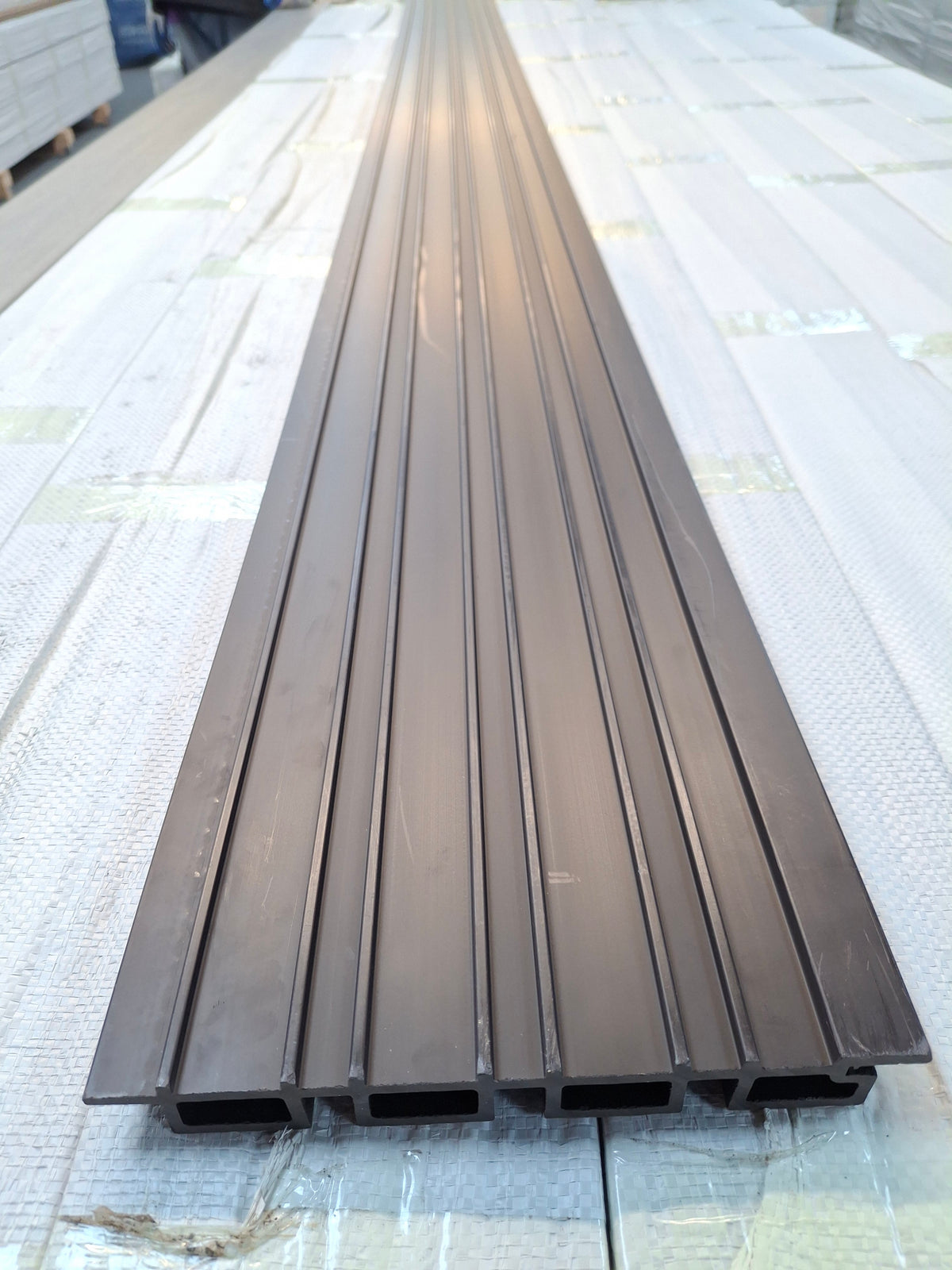 WPC Fluted Wall Cladding Panels – Teak | Gen 1 | Black Shadow Gaps | 219mm x 26mm x 3m | Vigo Home