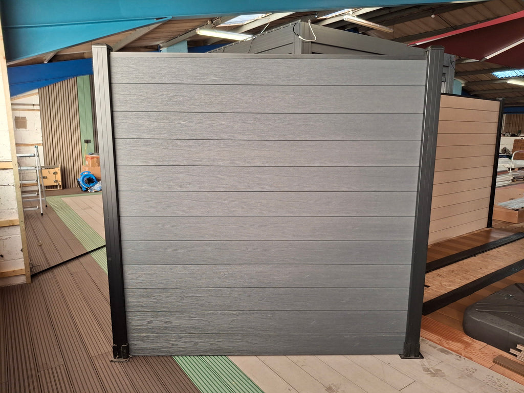 WPC Composite Fence Panel Set – Grey (156mm x 22.5mm x 1.76m)