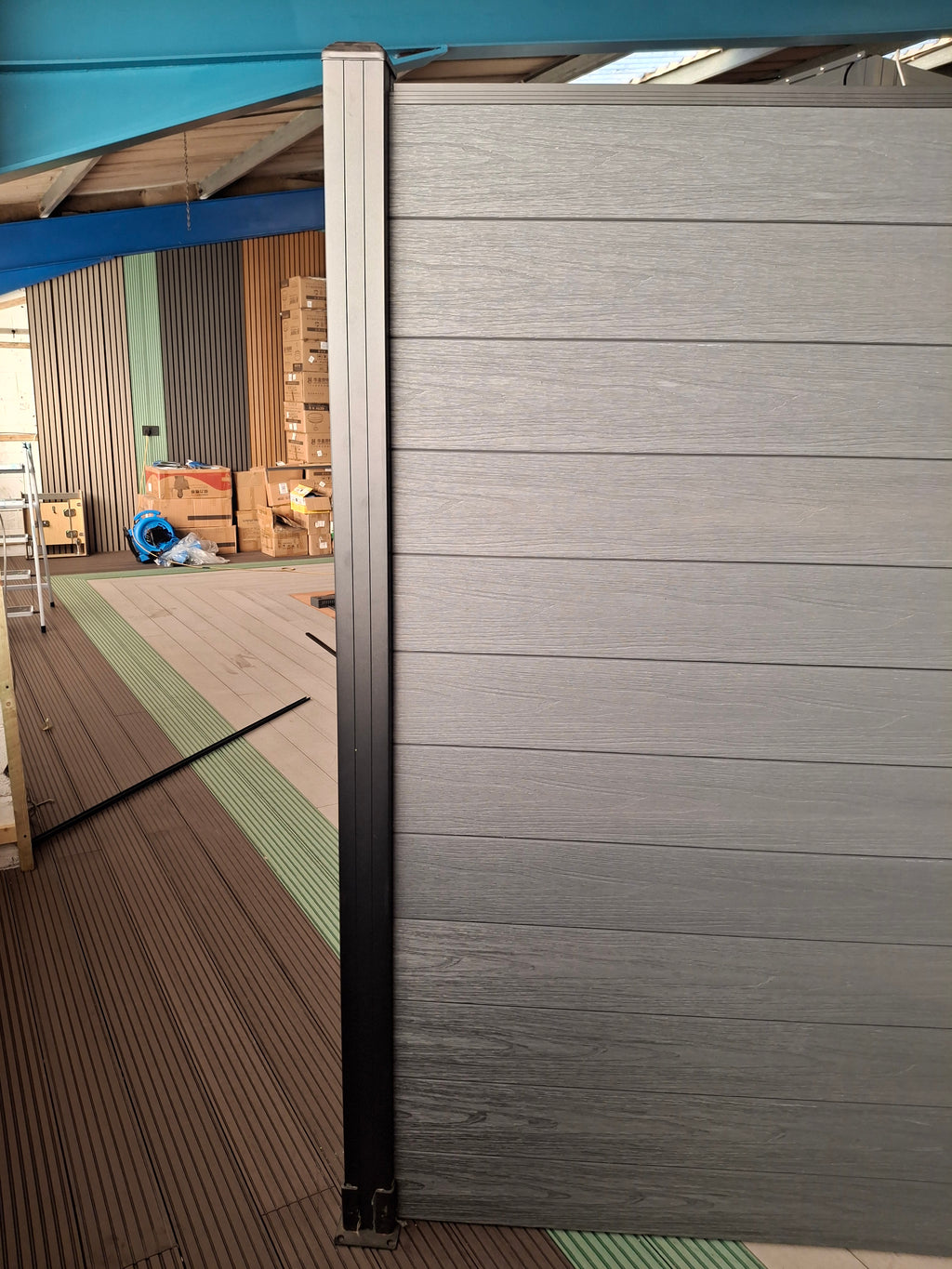 WPC Composite Fence Panel Set – Grey (156mm x 22.5mm x 1.76m)