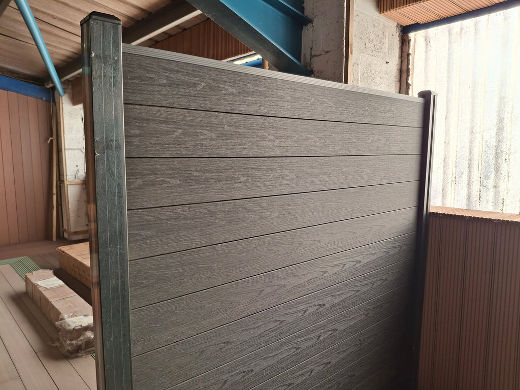 WPC Composite Fence Panel Set – Black (156mm x 22.5mm x 1.76m)
