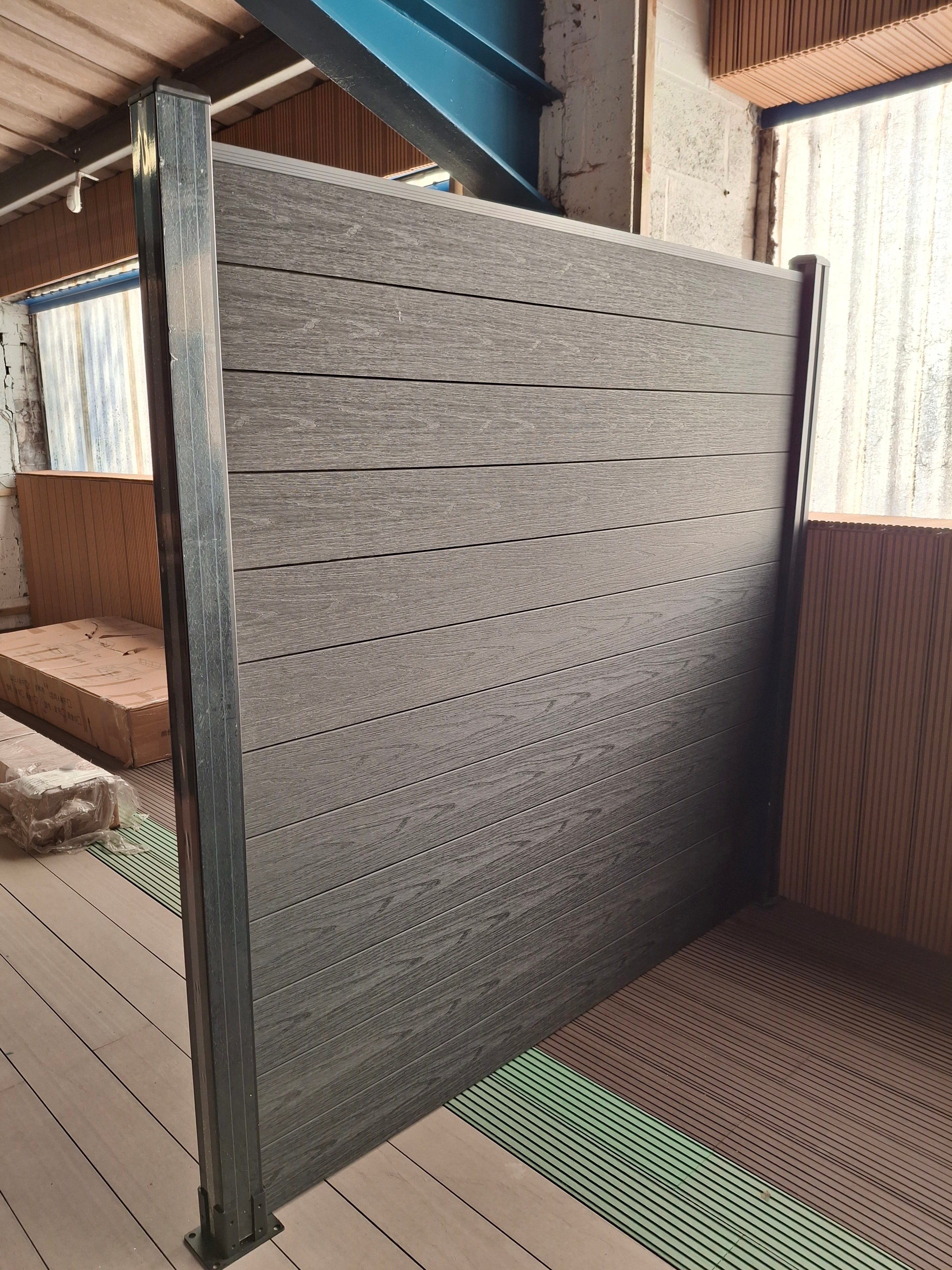 WPC Composite Fence Panel – Black (156mm × 22.5mm × 1.76m)