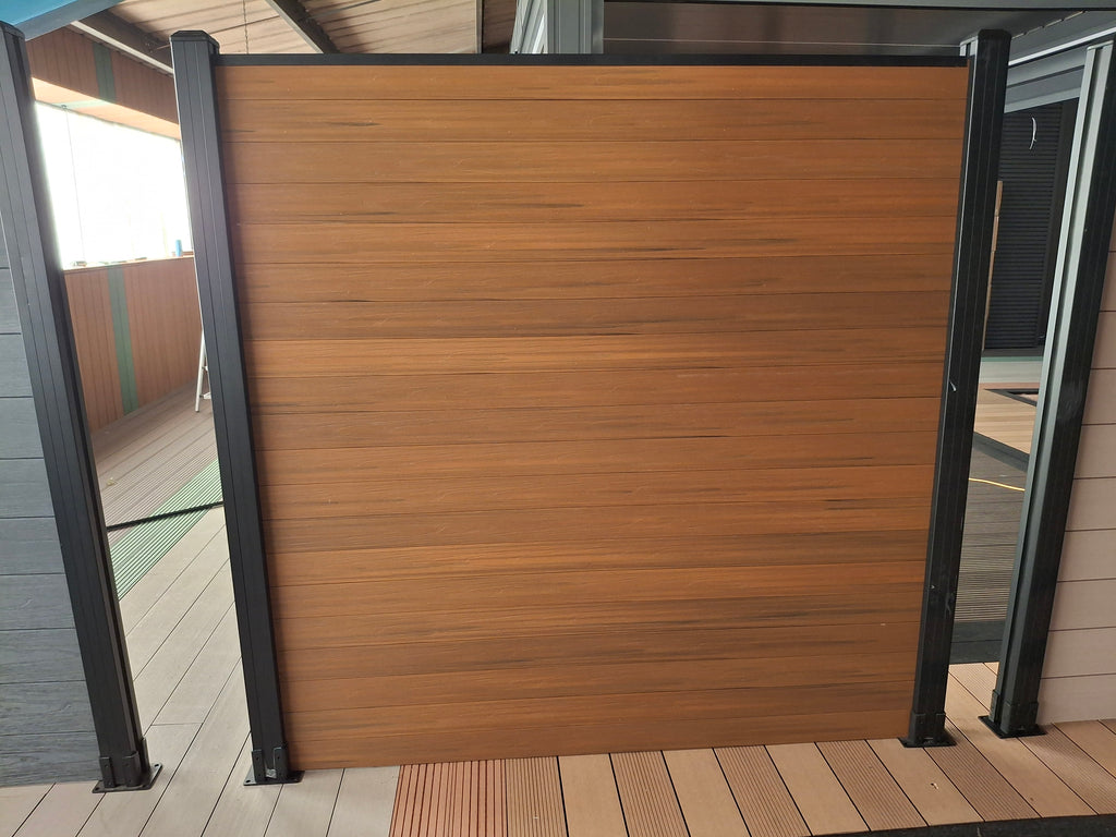 WPC Composite Fence Panel Set – Teak (90mm x 22.5mm x 1.76m)